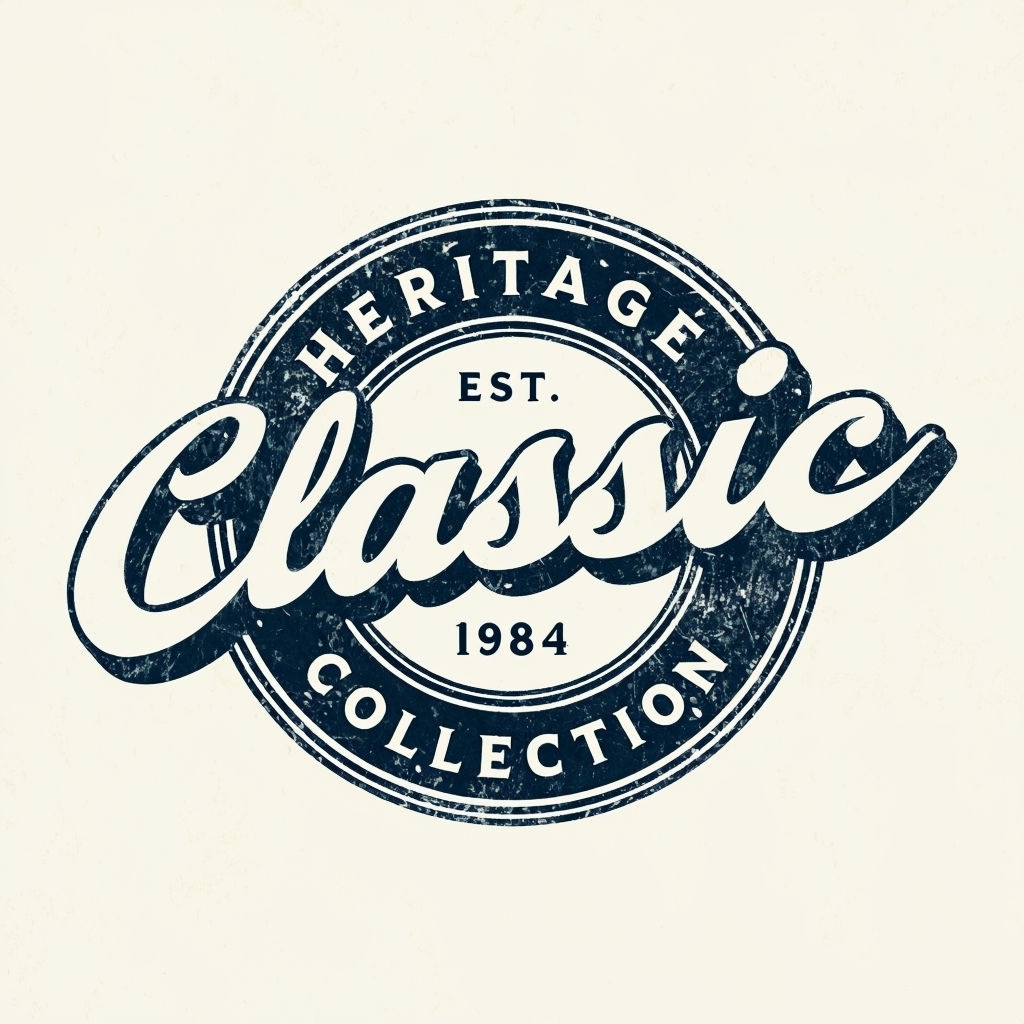 Vintage Heritage Classic Circular Logo Design for Retro Branding