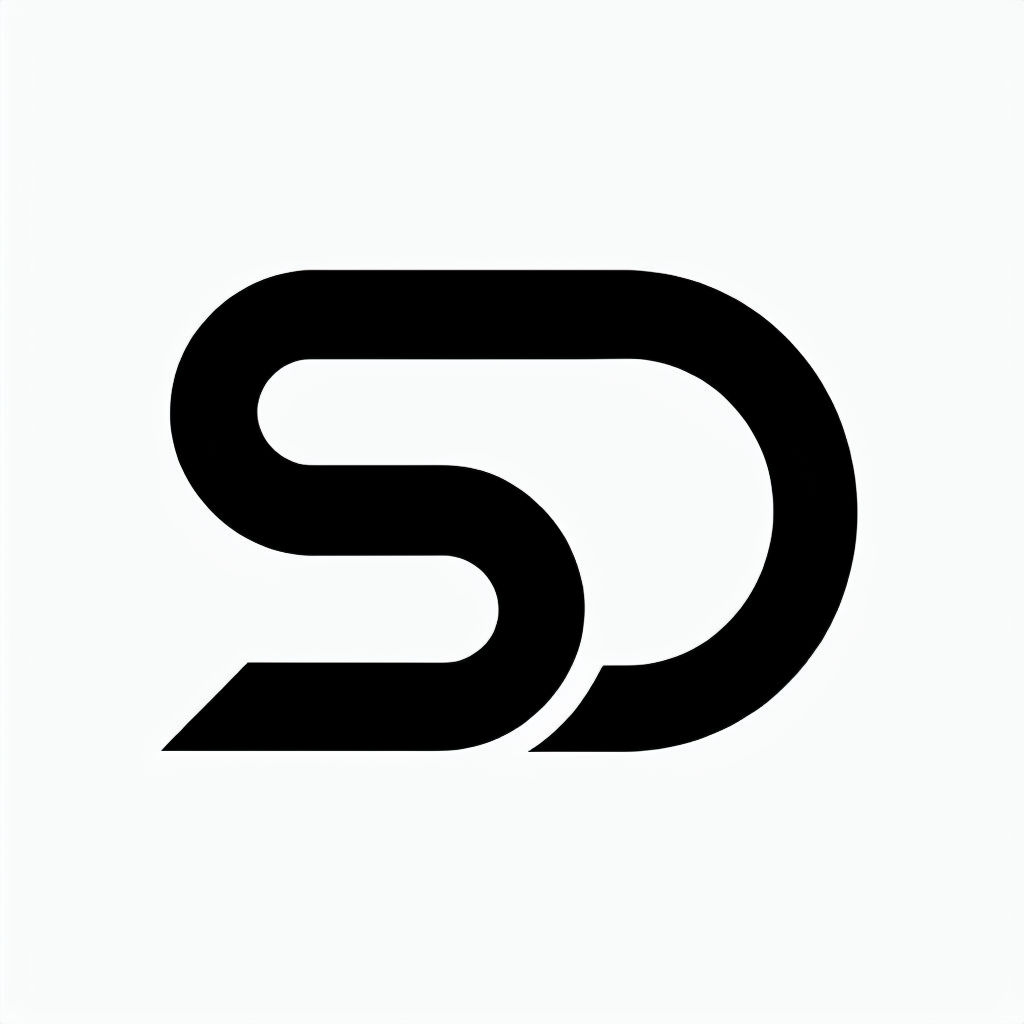 Minimalist Black and White SD Monogram Logo Design