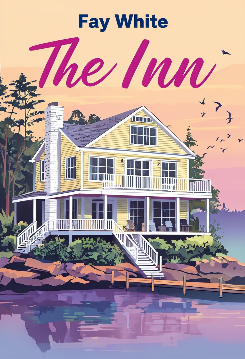 Serene Coastal House Illustration for The Inn eBook Cover