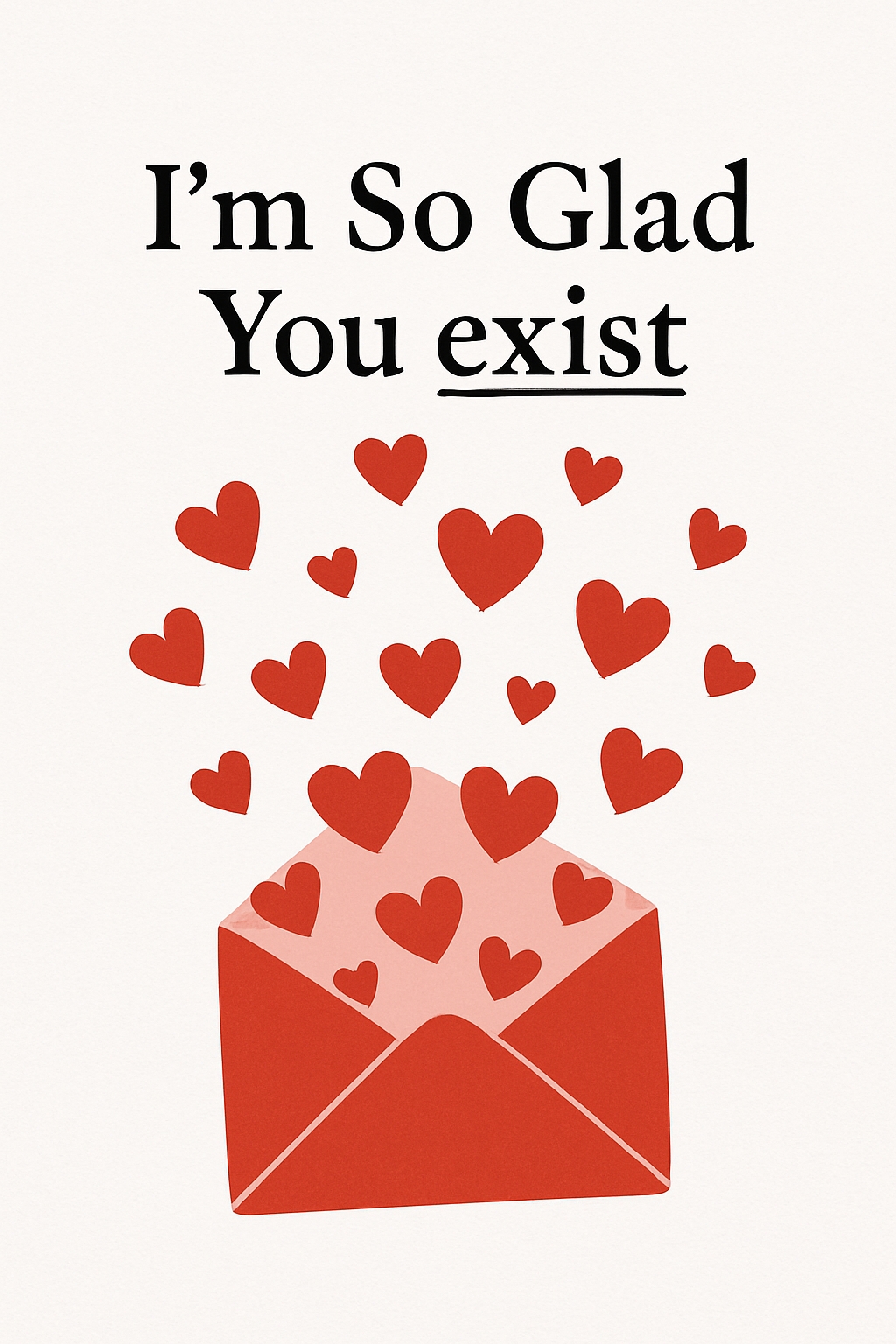 Vivid Red Envelope with Heart Design and Sentimental Message Card