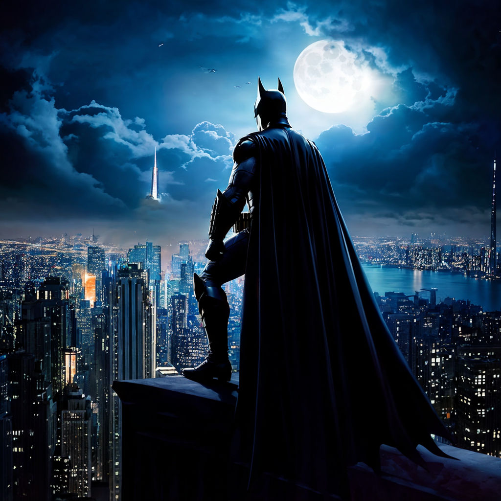 Batman perched on a Gotham City building by Orkun Yayalar - Playground