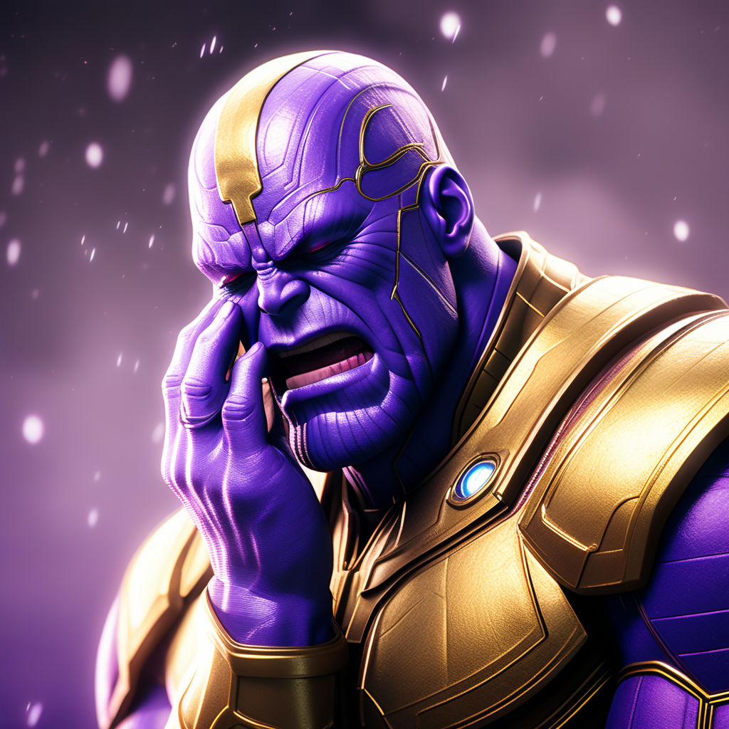 Thanos is crying loudly with tears. He weak by 열역학화학공학 - Playground