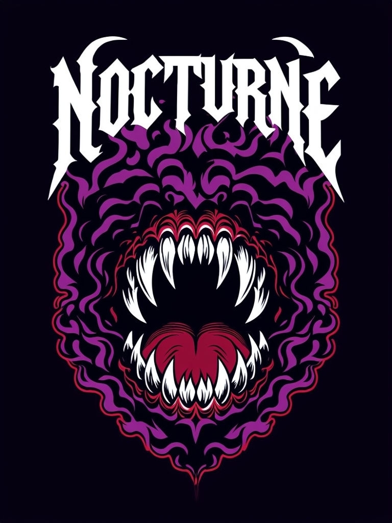 Bold Nocturne Monster Mouth Graphic T-Shirt