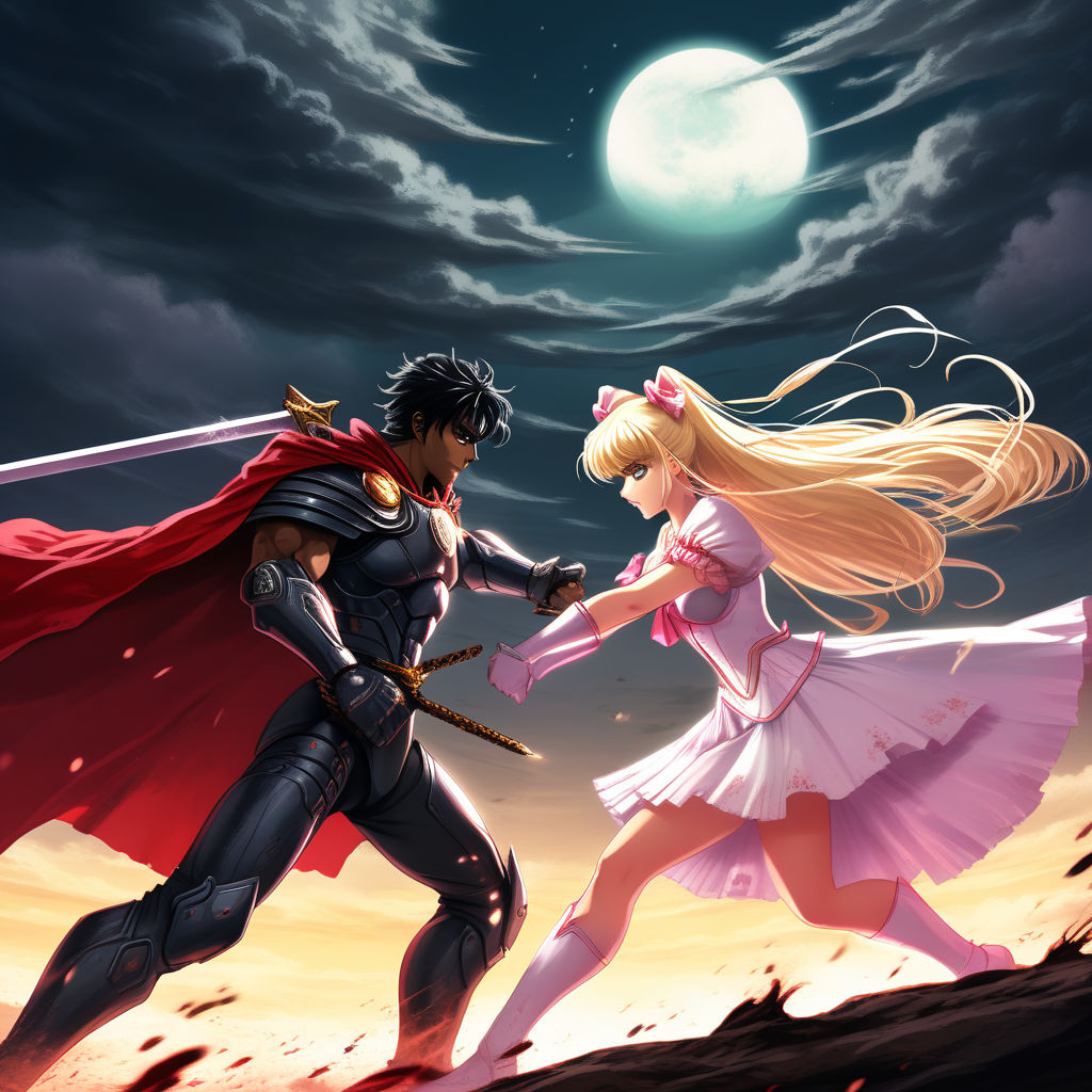 Berserk and sailor moon crossover fighting scene by Михаил Блонский ...