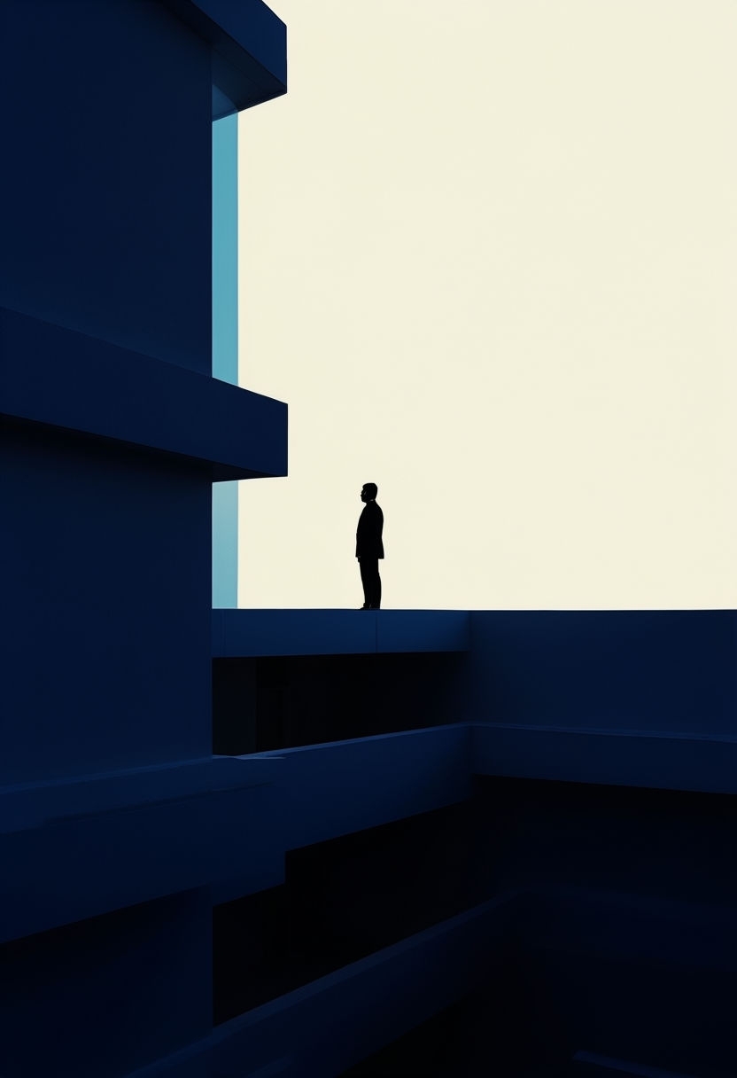 Minimalist Midnight Blue Architectural Photo Art Print