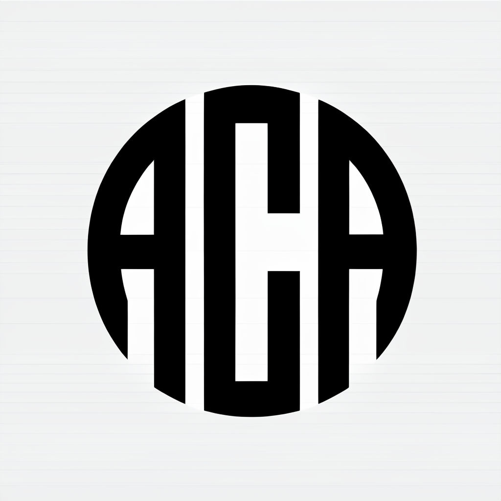 Modern Minimalist Monochrome ACA Logo Design for Branding Logo