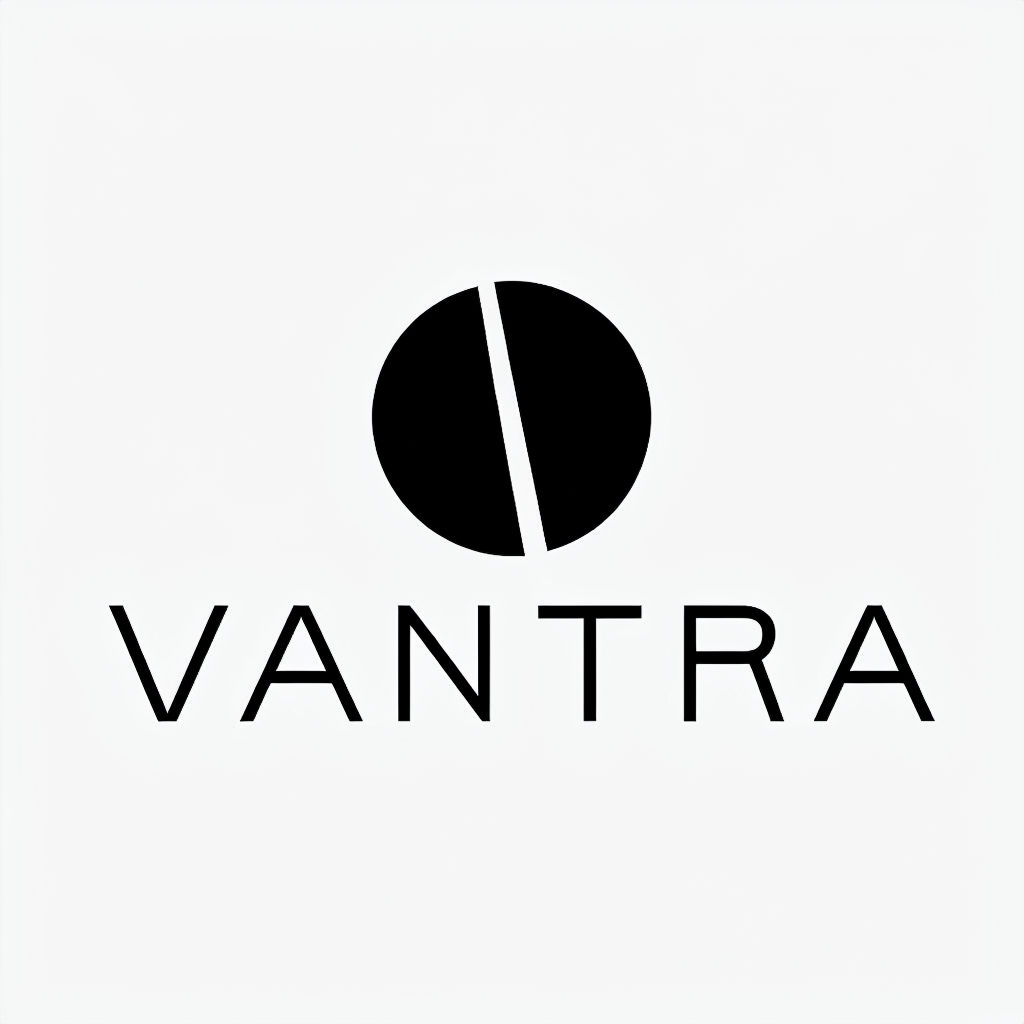 Minimalist Black and White VANTRA Logo Design for Biotech Brand Logo