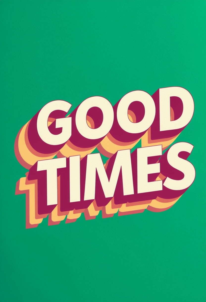 Retro Good Times Bold Graphic Design T-Shirt