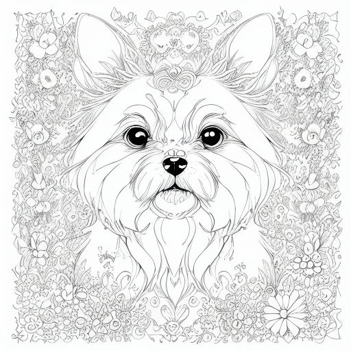 A stunning white ink drawing coloring page of whimsical magn... by Eder ...