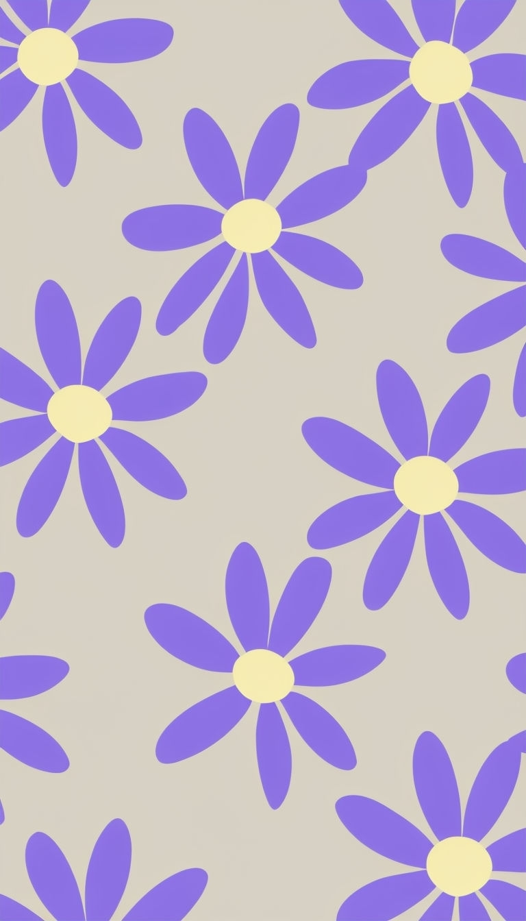 Stylized Lavender Daisy Pattern Minimalist Phone Case Cover