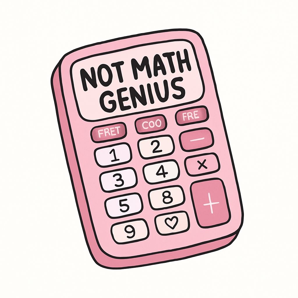 Playful Light Pink Calculator Sticker with Humorous Message