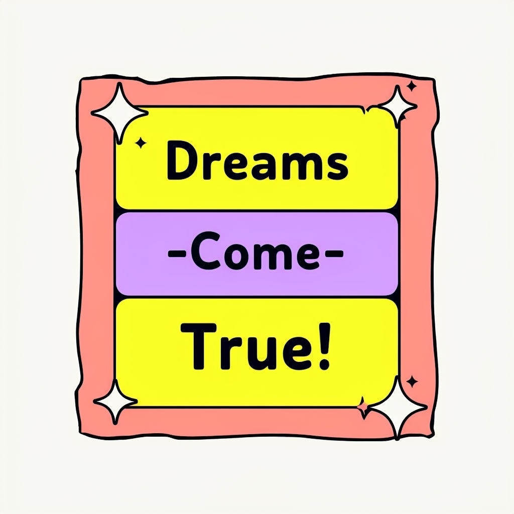 Colorful Dreams Come True Inspirational Cartoon Sticker