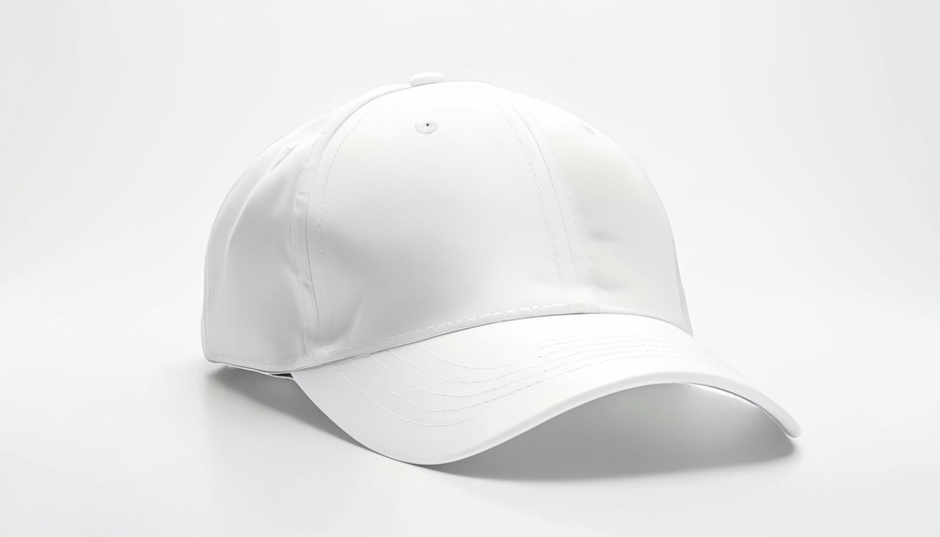 Modern White Baseball Cap Studio Mockup for Apparel Display