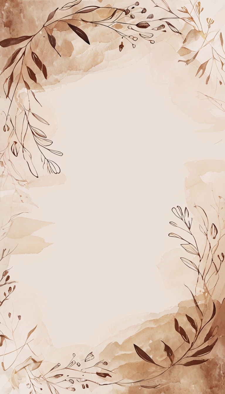 Elegant Brown Botanical Illustration for Instagram Story Background Social Media Post