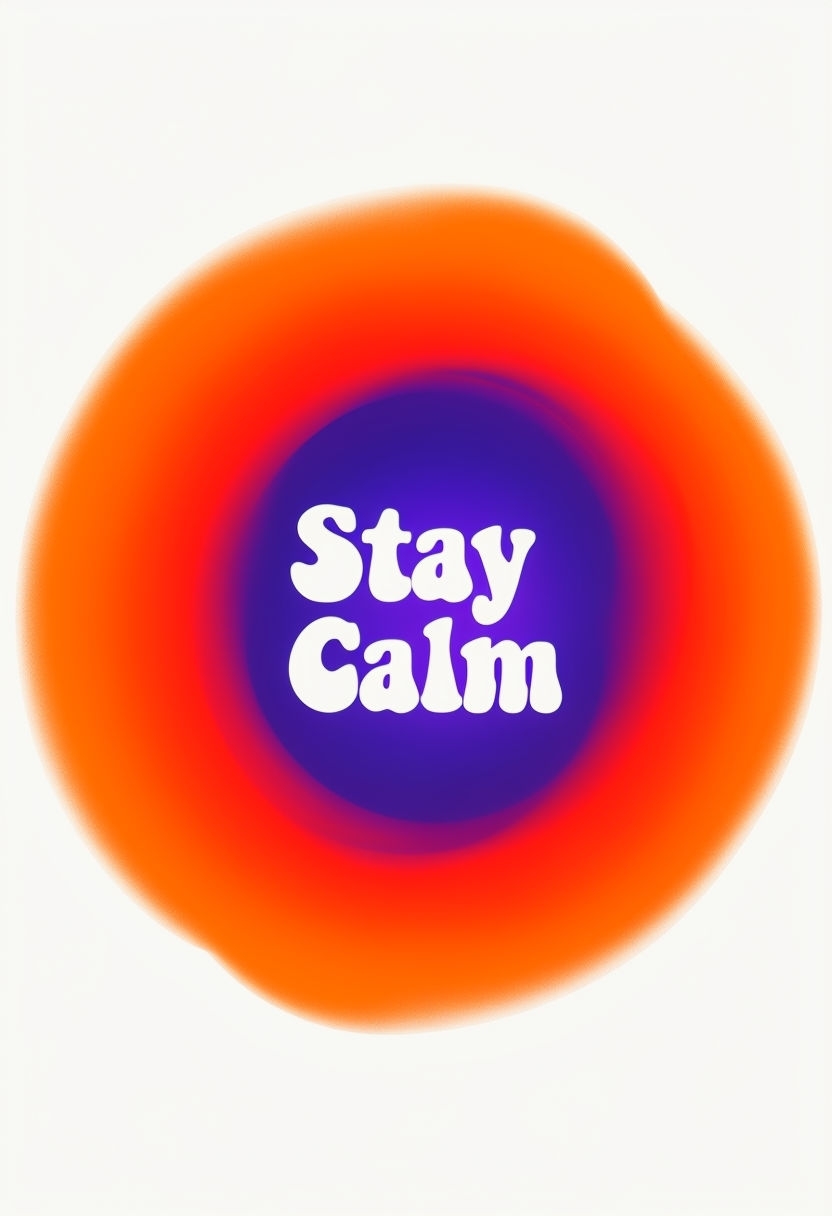 Stay Calm Vibrant Gradient Circle Minimalist Artwork Poster