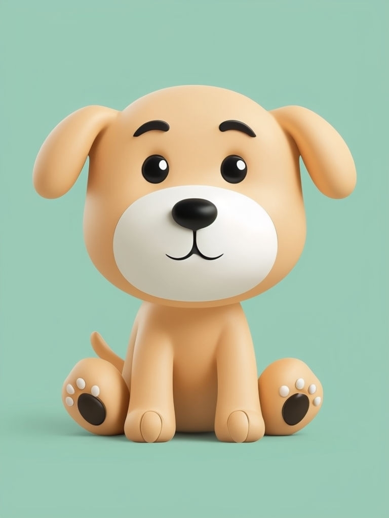 Charming Minimalist Orange Puppy Illustration Art