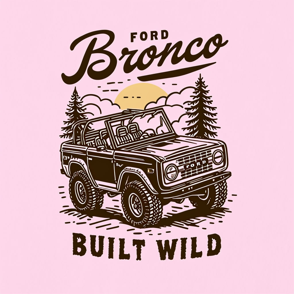 Vintage Ford Bronco Adventure Graphic T-Shirt