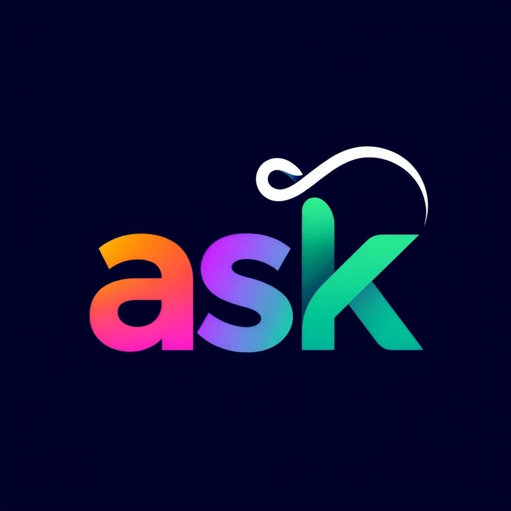 Modern Minimalist Ask Logo with Gradient Color Design T-shirt