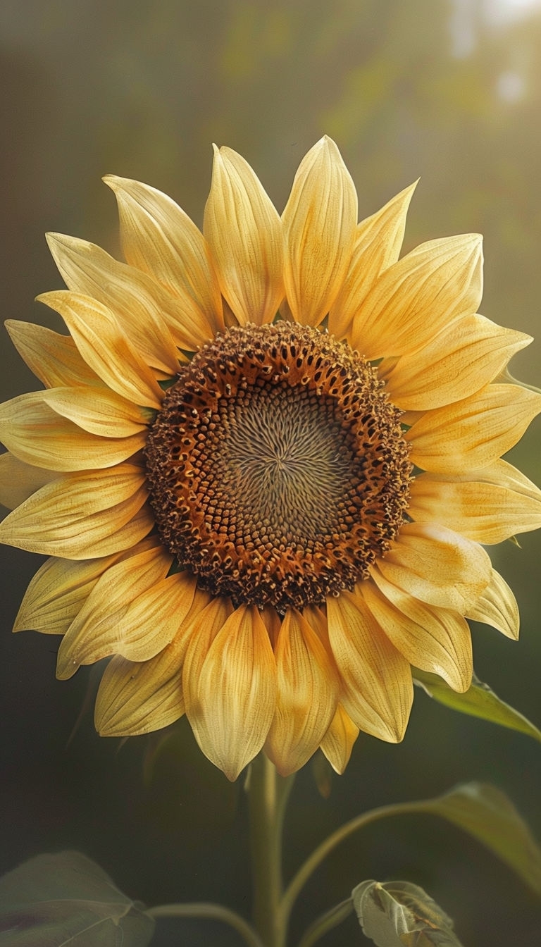Golden Yellow Sunflower Close-Up Design for Phone Case Cover
