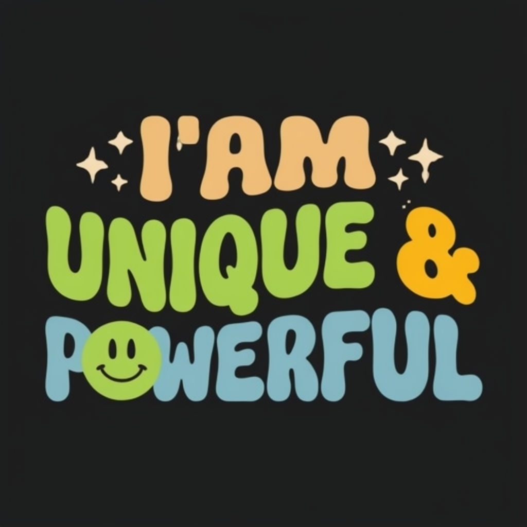 I Am Unique and Powerful Motivational T-Shirt Design