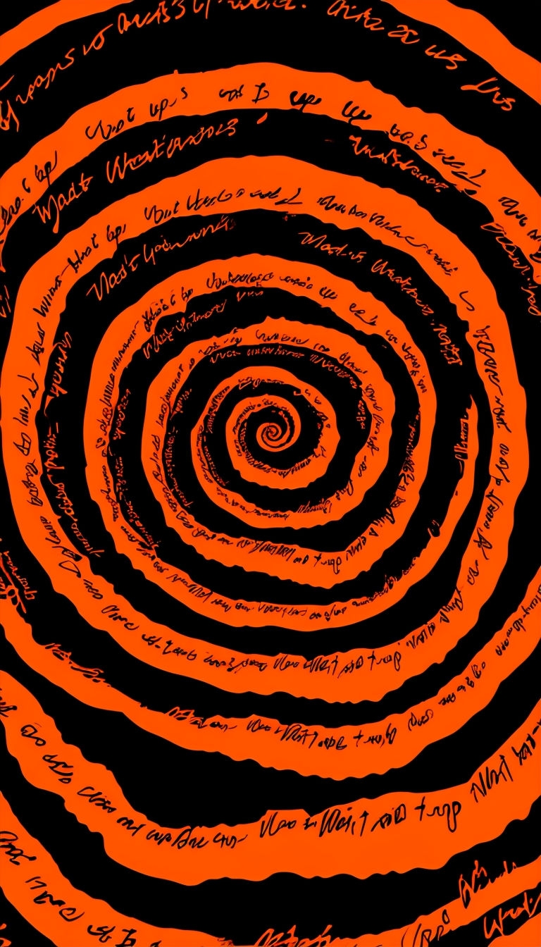 Striking Orange Concentric Spiral Abstract Design Phone Case Cover