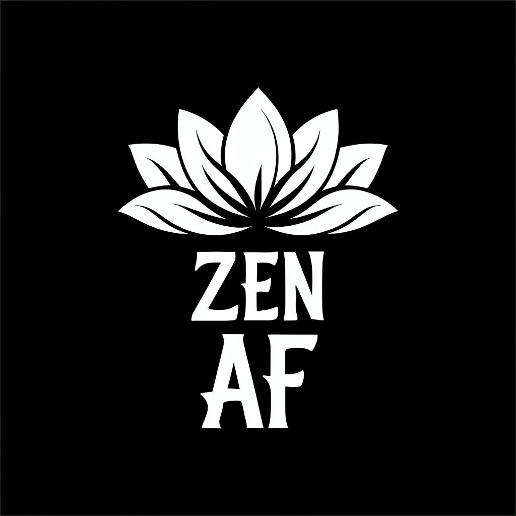 Minimalist White Lotus Flower with ZEN AF Text T-Shirt
