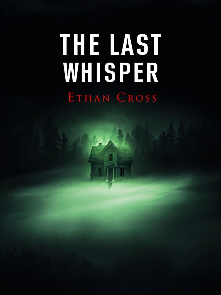 Haunting EBook Cover for The Last Whisper with Eerie House and Forest