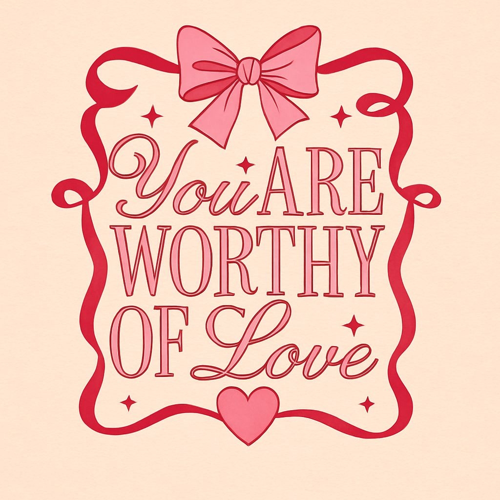 You Are Worthy of Love Elegant Typography T-Shirt