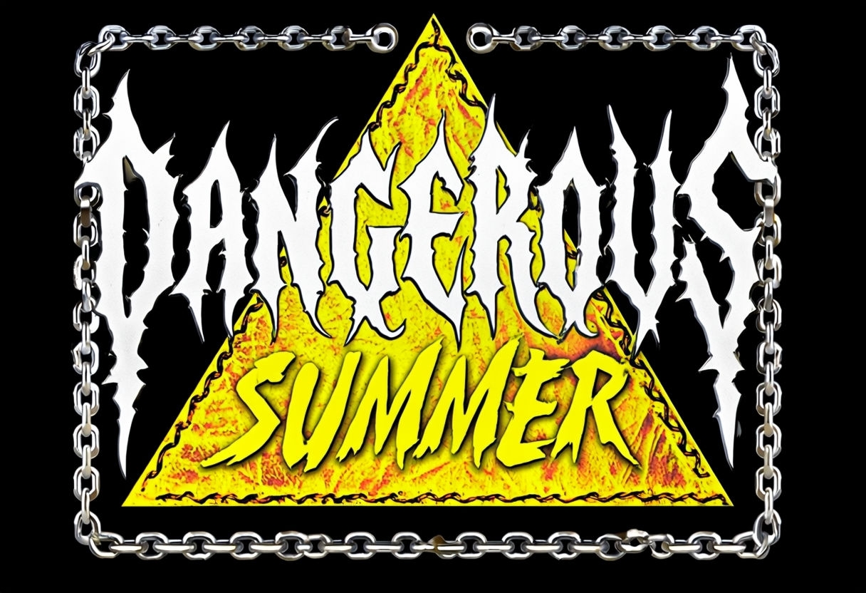 Edgy Dangerous Summer Gothic Logo Design T-Shirt