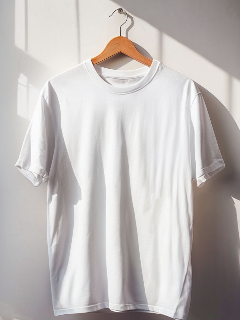 Blank White T-Shirt Hanging for Custom Father's Day Designs Mockup