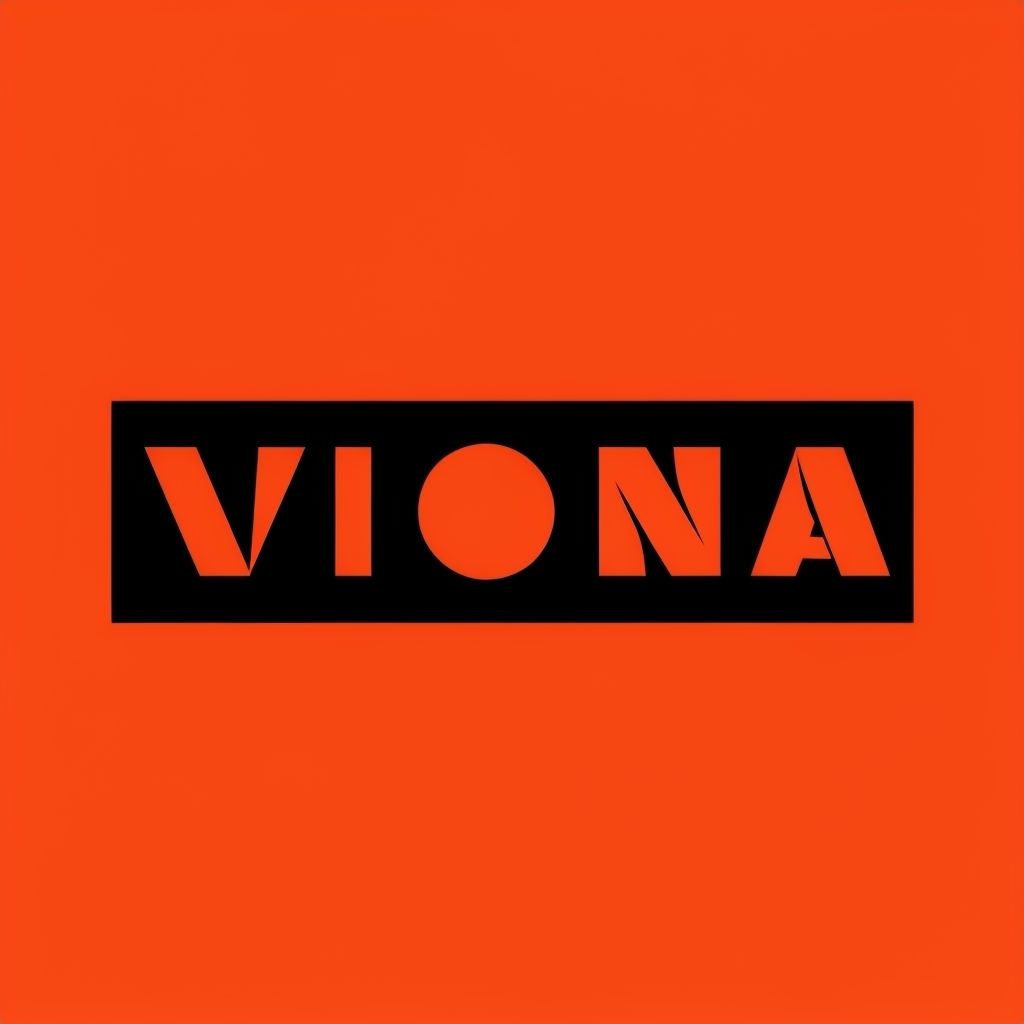 Modern Minimalist VIONA Logo with Vibrant Orange Letters