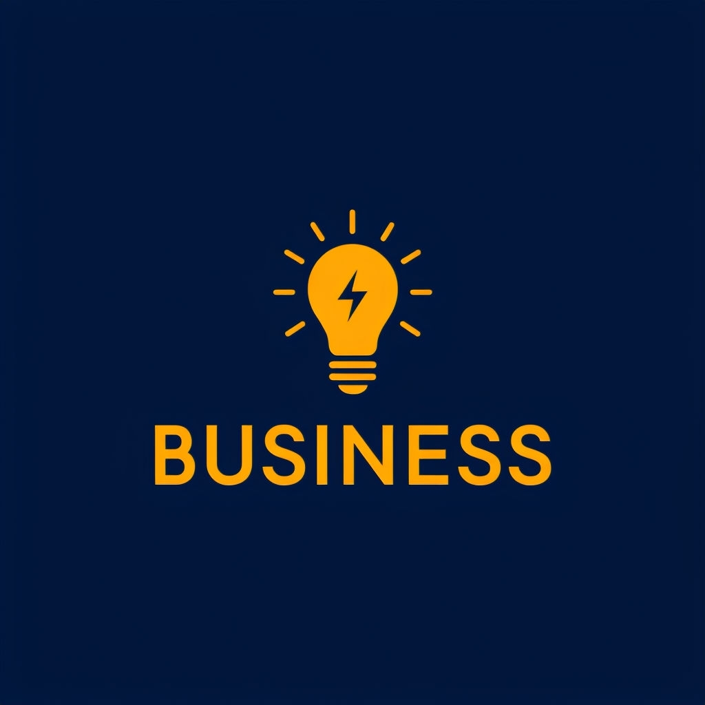 Minimalist Amber Light Bulb Business Logo Design