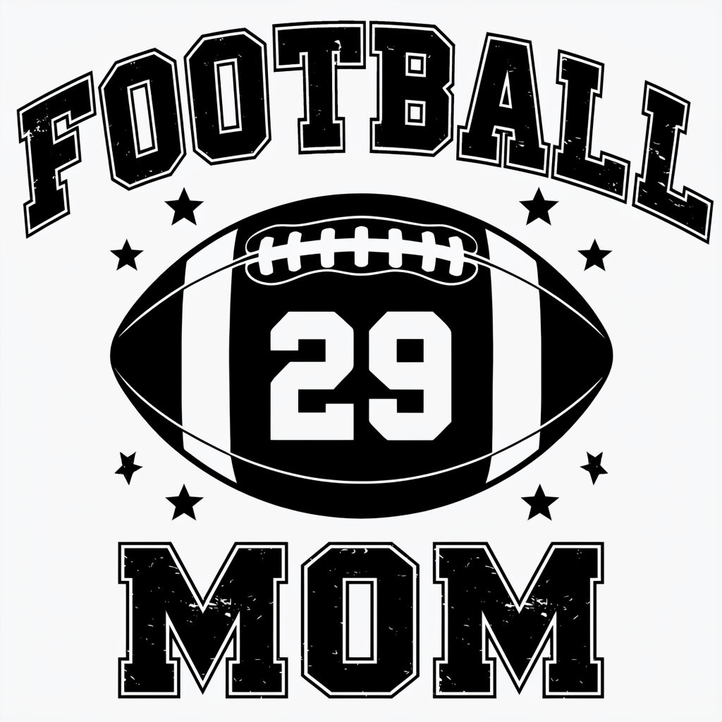 Vintage Black and White American Football Mom T-Shirt