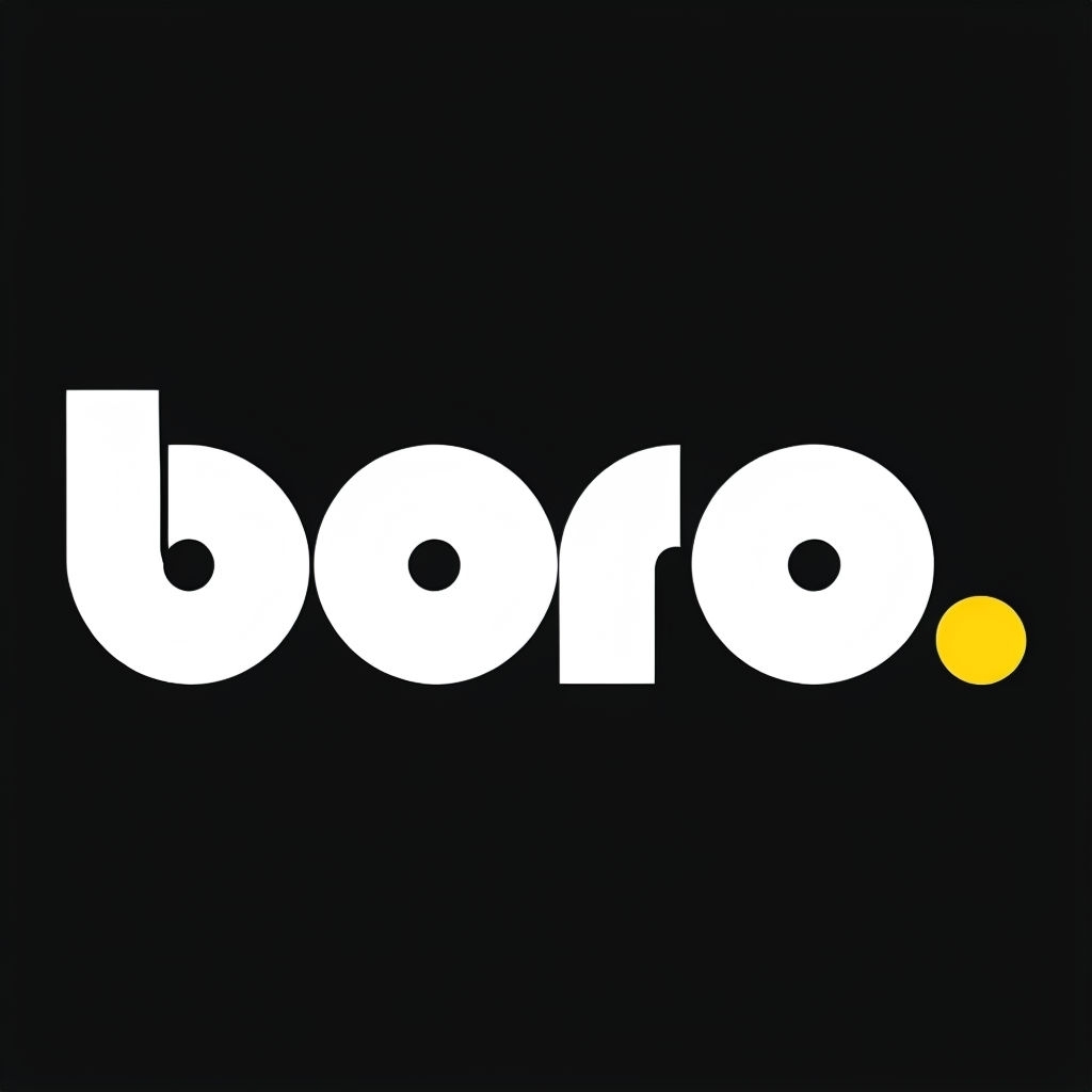 Modern Minimalist Boro Logo with Bold Font and Yellow Accent Logo