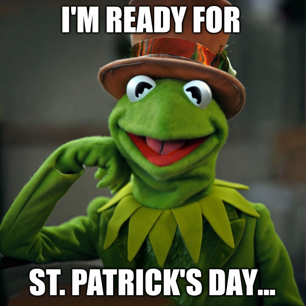 Kermit the Frog Ready for St. Patrick's Day Meme Illustration Memes