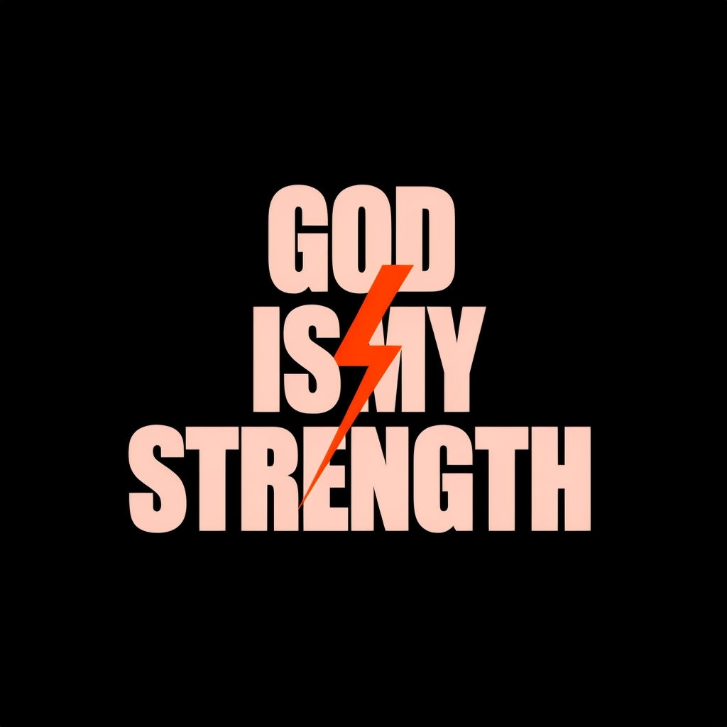 Empowering Minimalist 'God Is My Strength' T-Shirt Design