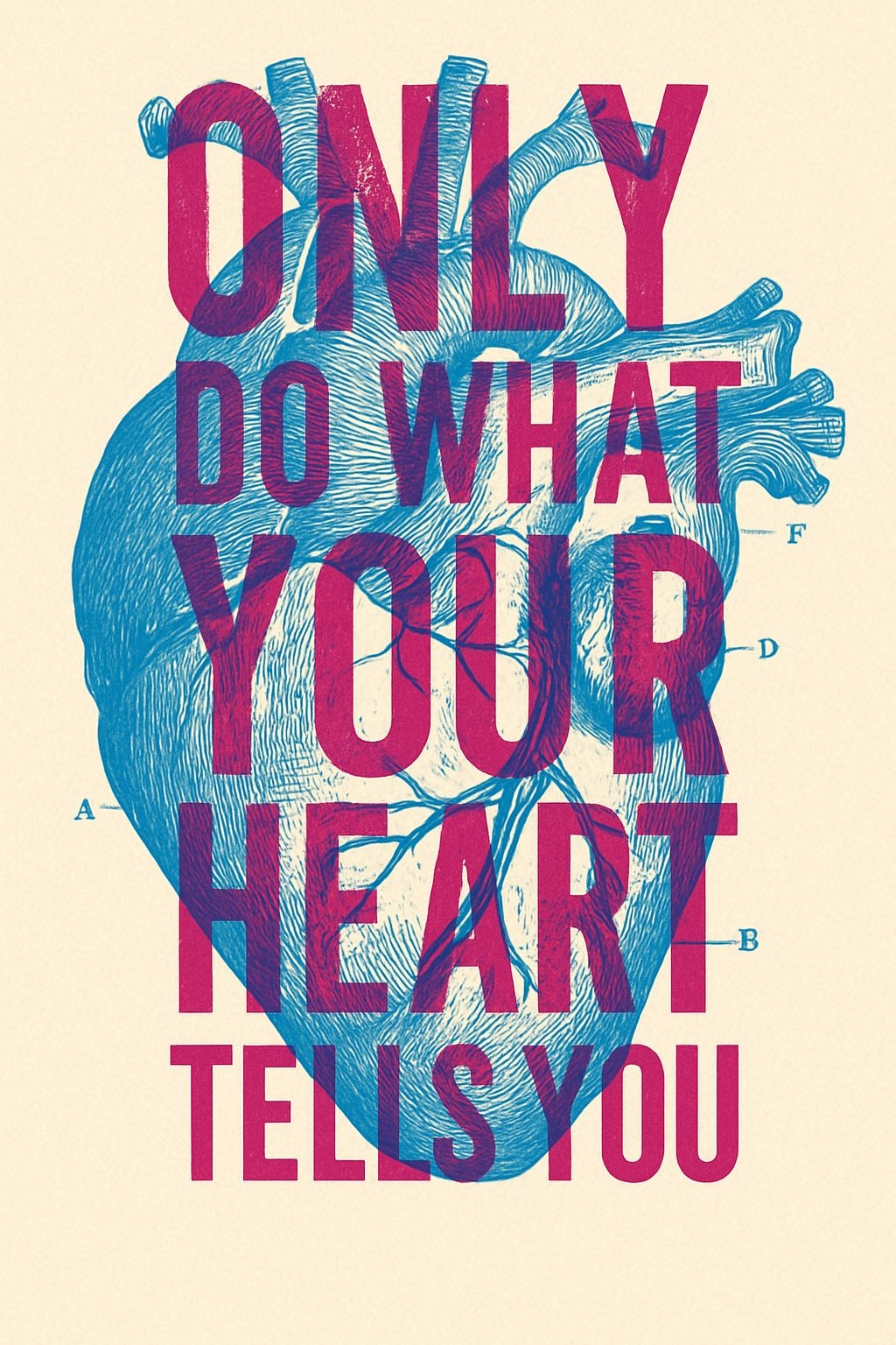 Vintage Blue Heart Engraving with Inspirational Quote T-shirt