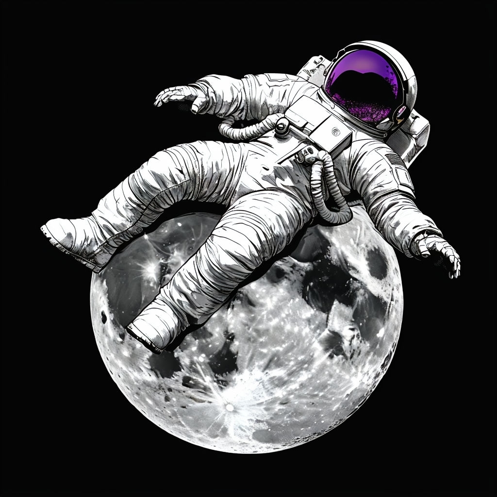 Surreal Astronaut on Moon with Cosmic Background T-Shirt