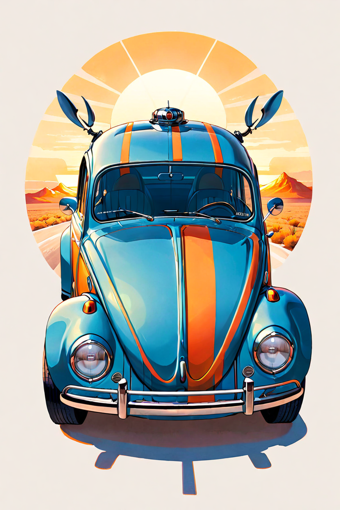 An ancient and futuristic Volkswagen Beetle is the primary f... by JB ...