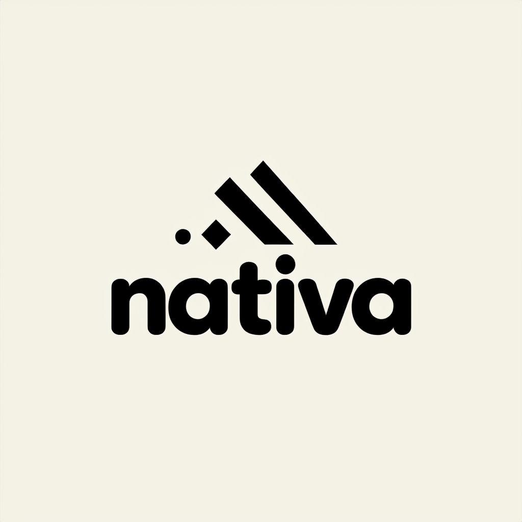 Minimalist Geometric Nativa Logo Design on Off-White Background Logo