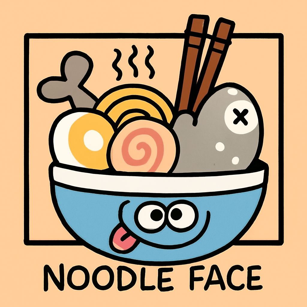 Playful Cartoon Noodle Face with Whimsical Food Elements T-Shirt