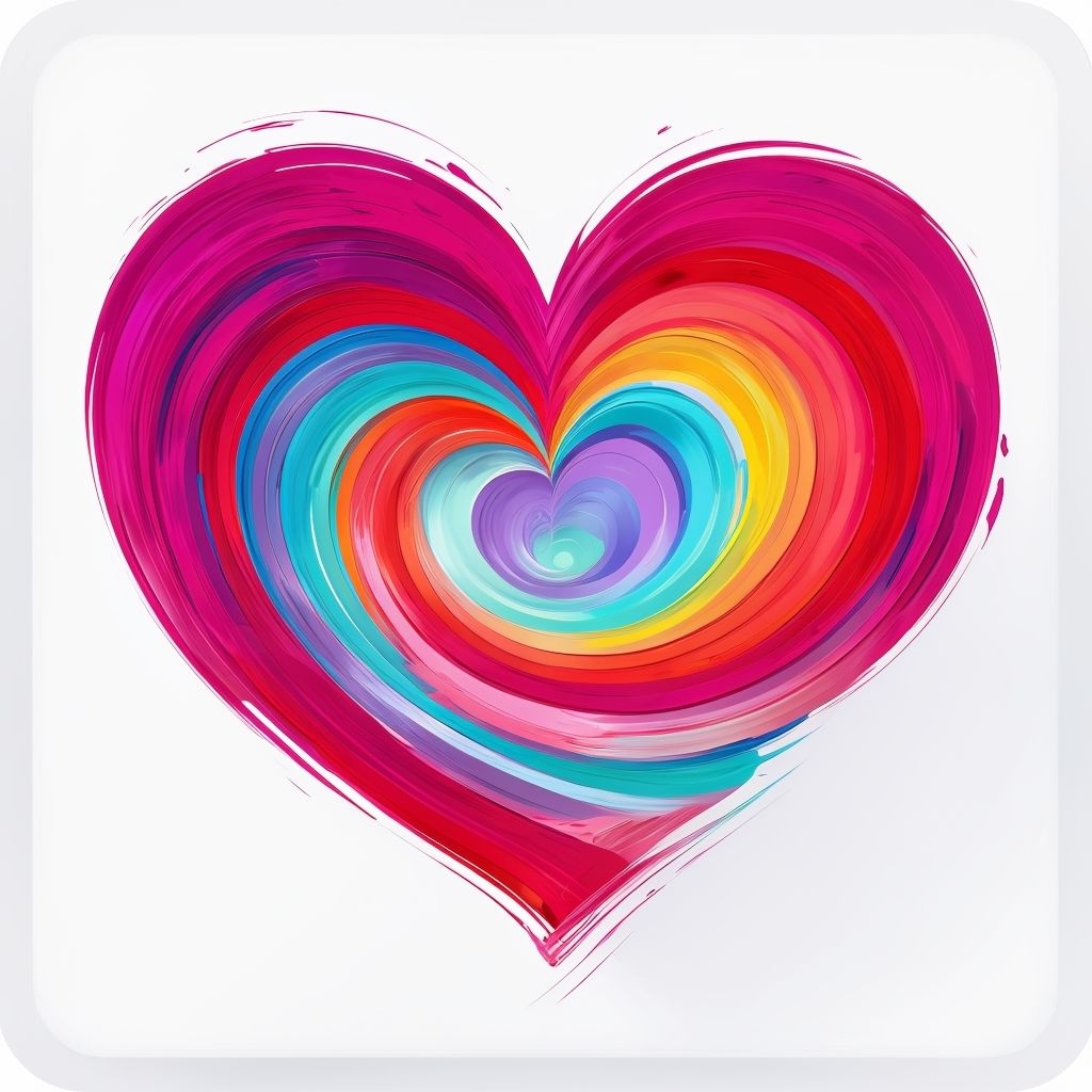 Vibrant Heart-Shaped Abstract Painting for Cheerful Decor Mug