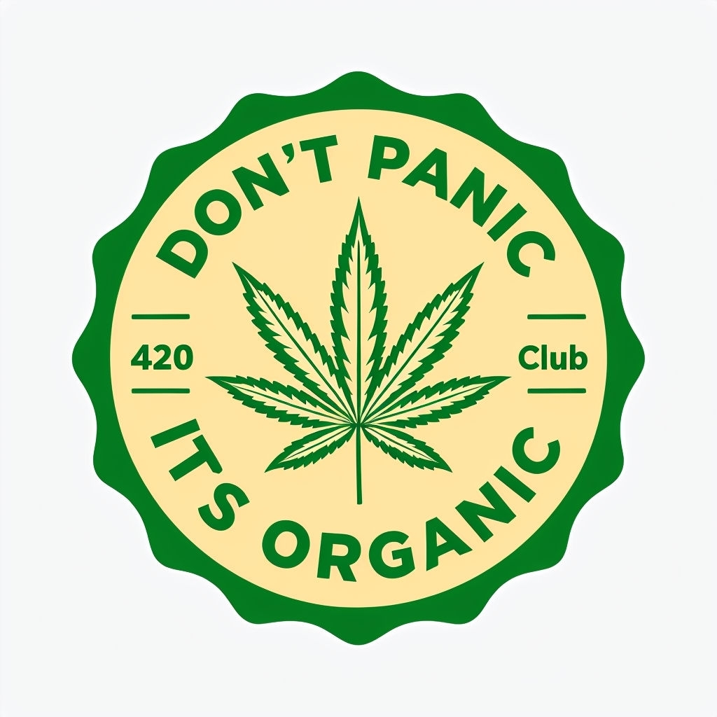 Don't Panic It's Organic Cannabis Club Logo Mug