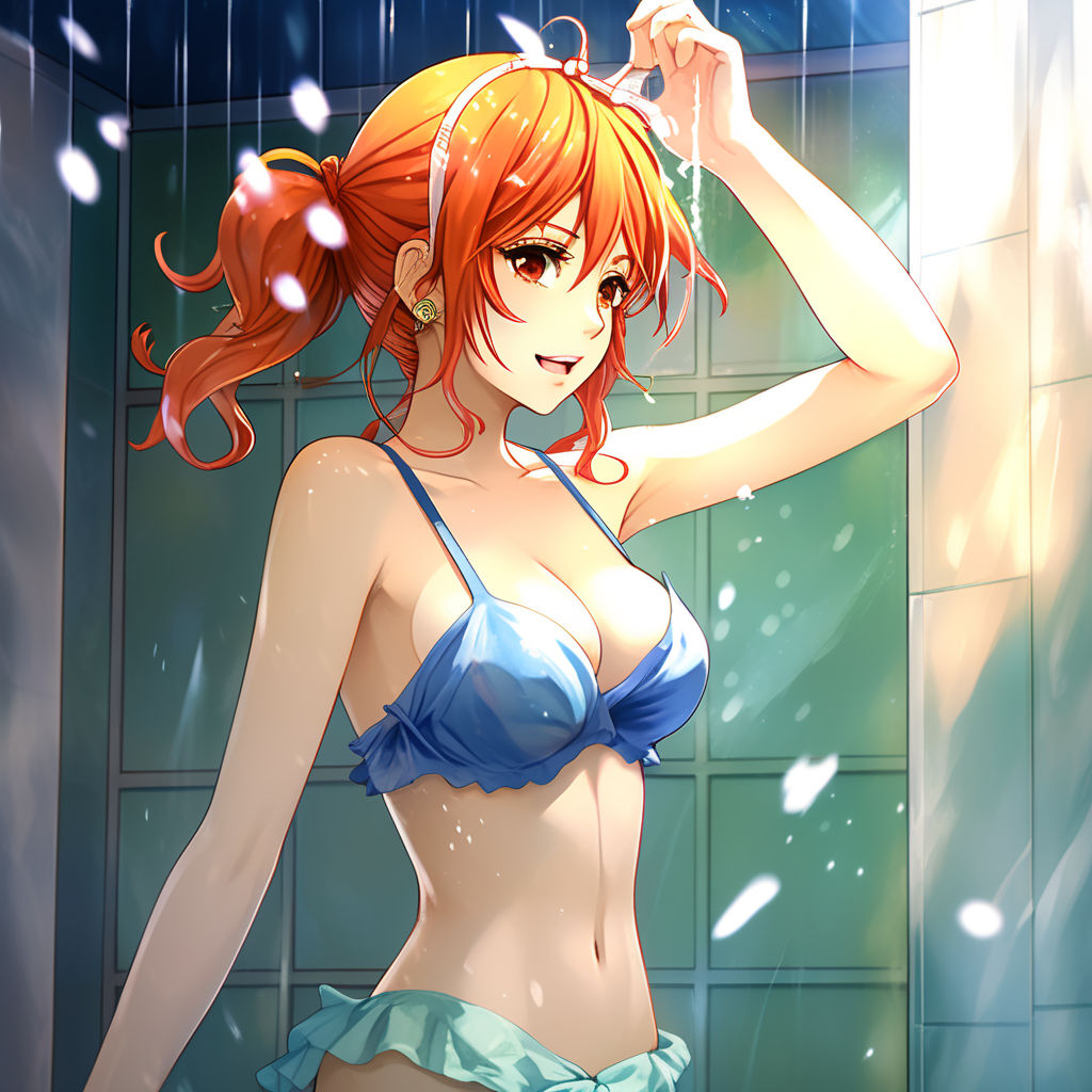 Nami showering