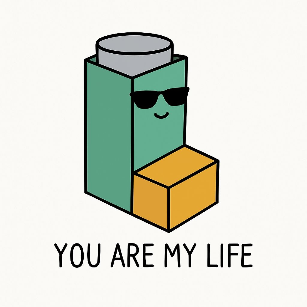 Cool Inhaler with Sunglasses and Smiling Face Sticker