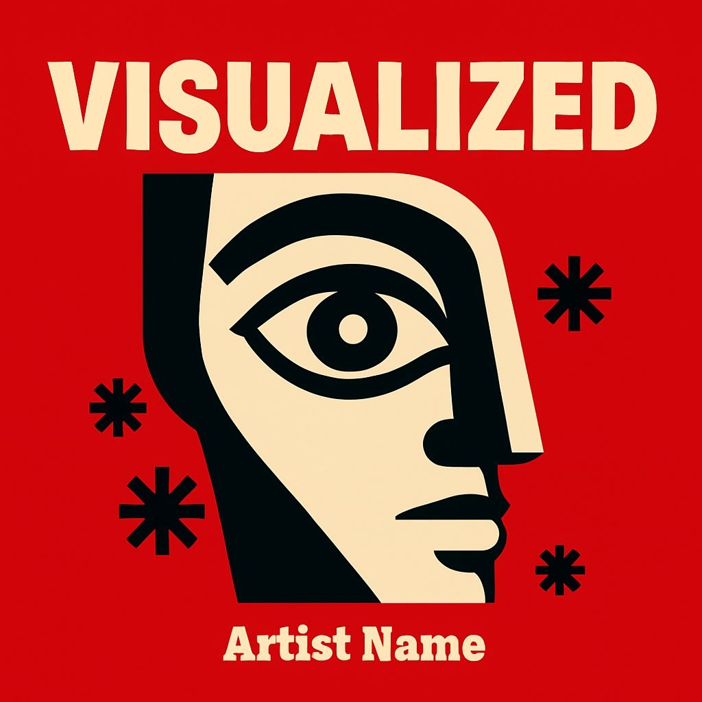 Bold Abstract Face with Visualized Text Album Cover Design