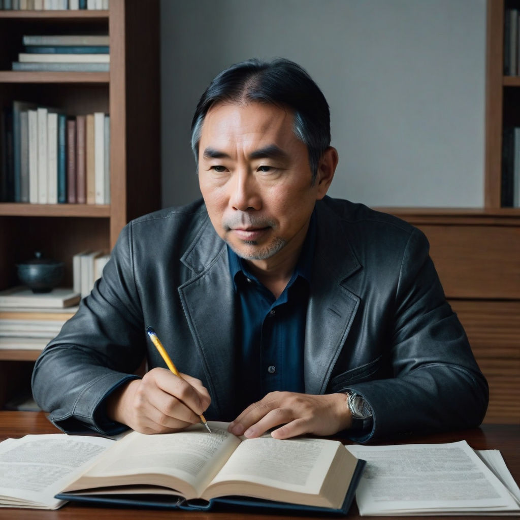 Haruki Murakami Writing A Book By Wagner Playground