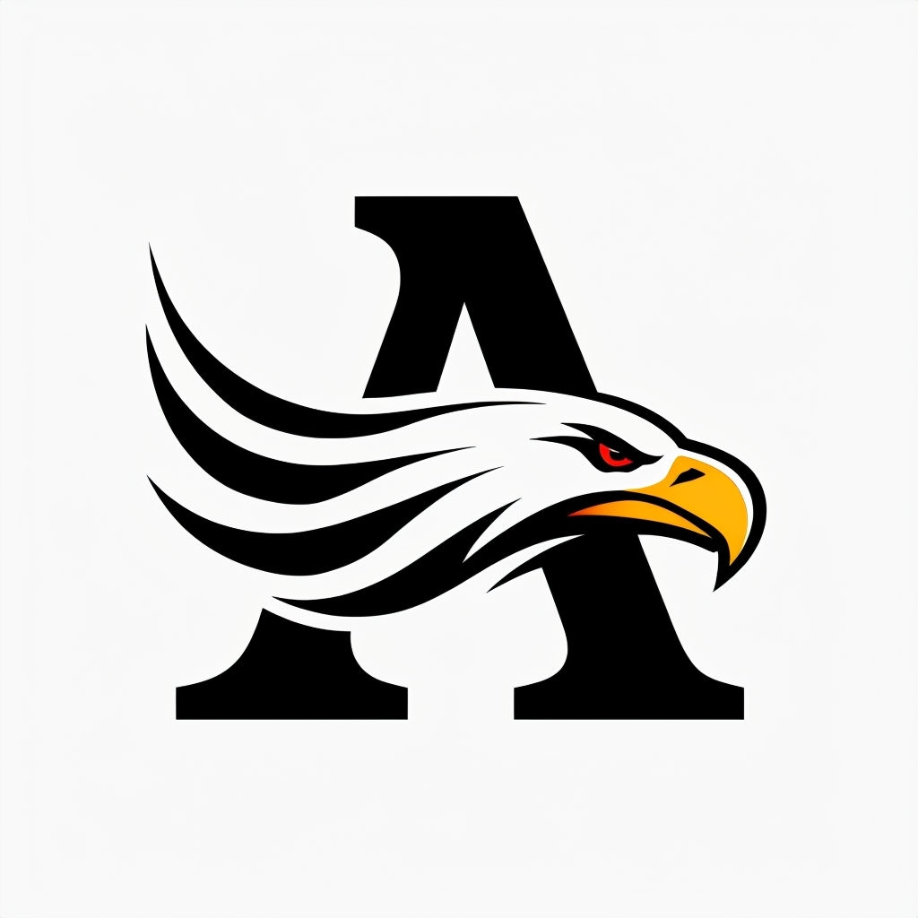 Bold Black 'A' Eagle Logo Design for Modern Branding Monogram