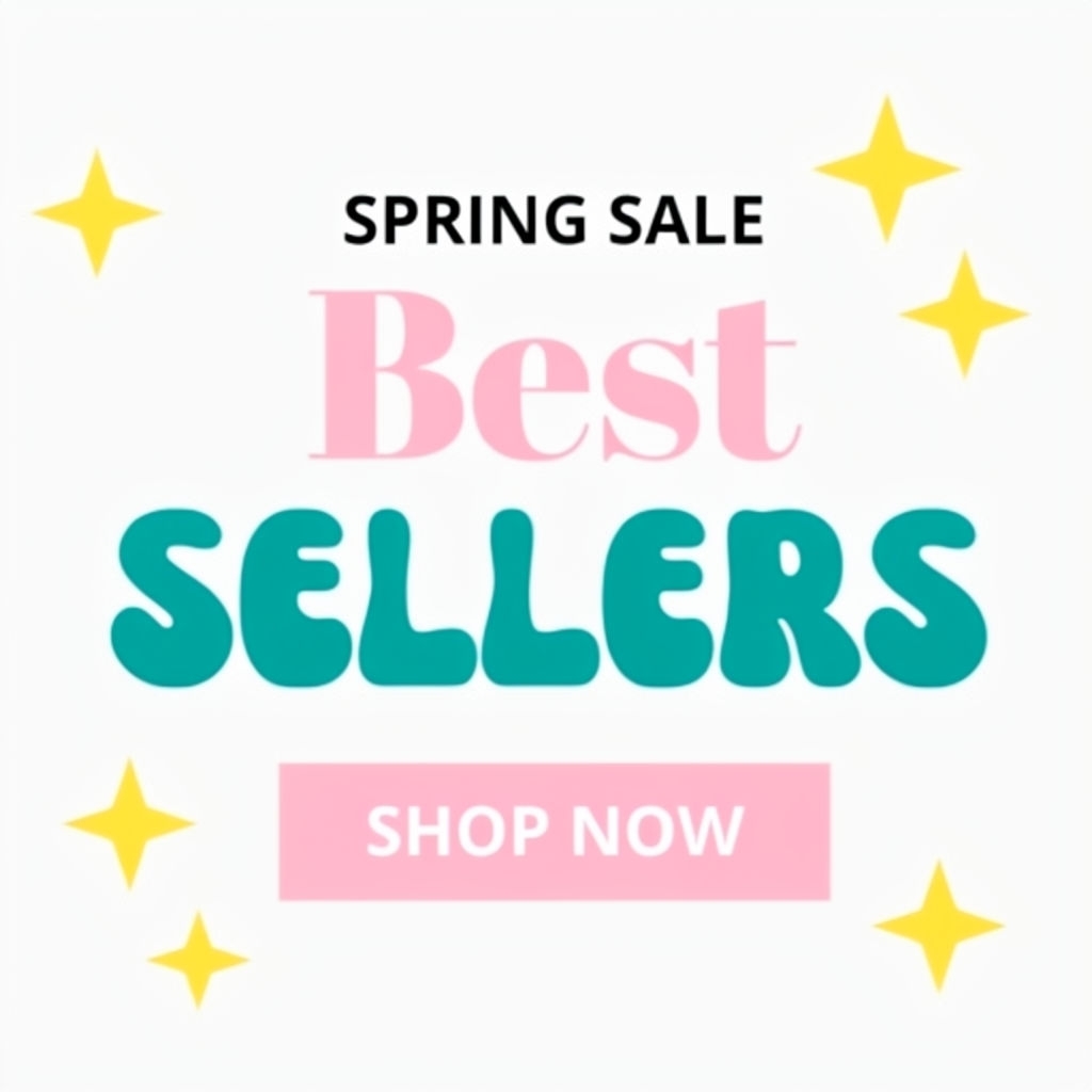 Bright Pastel Spring Sale SHOP NOW Stars Social Media Post
