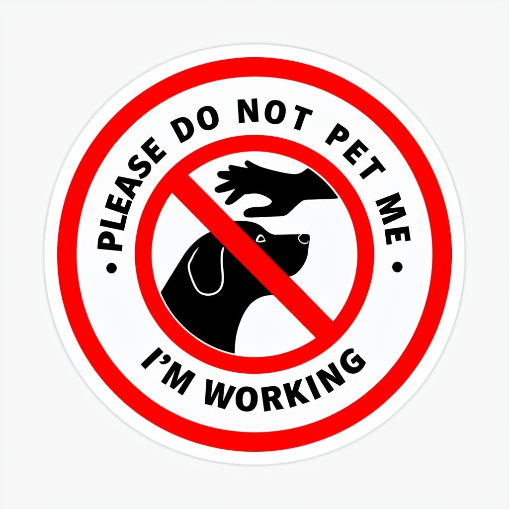 Prohibited Petting Warning Sticker for Working Dogs Design